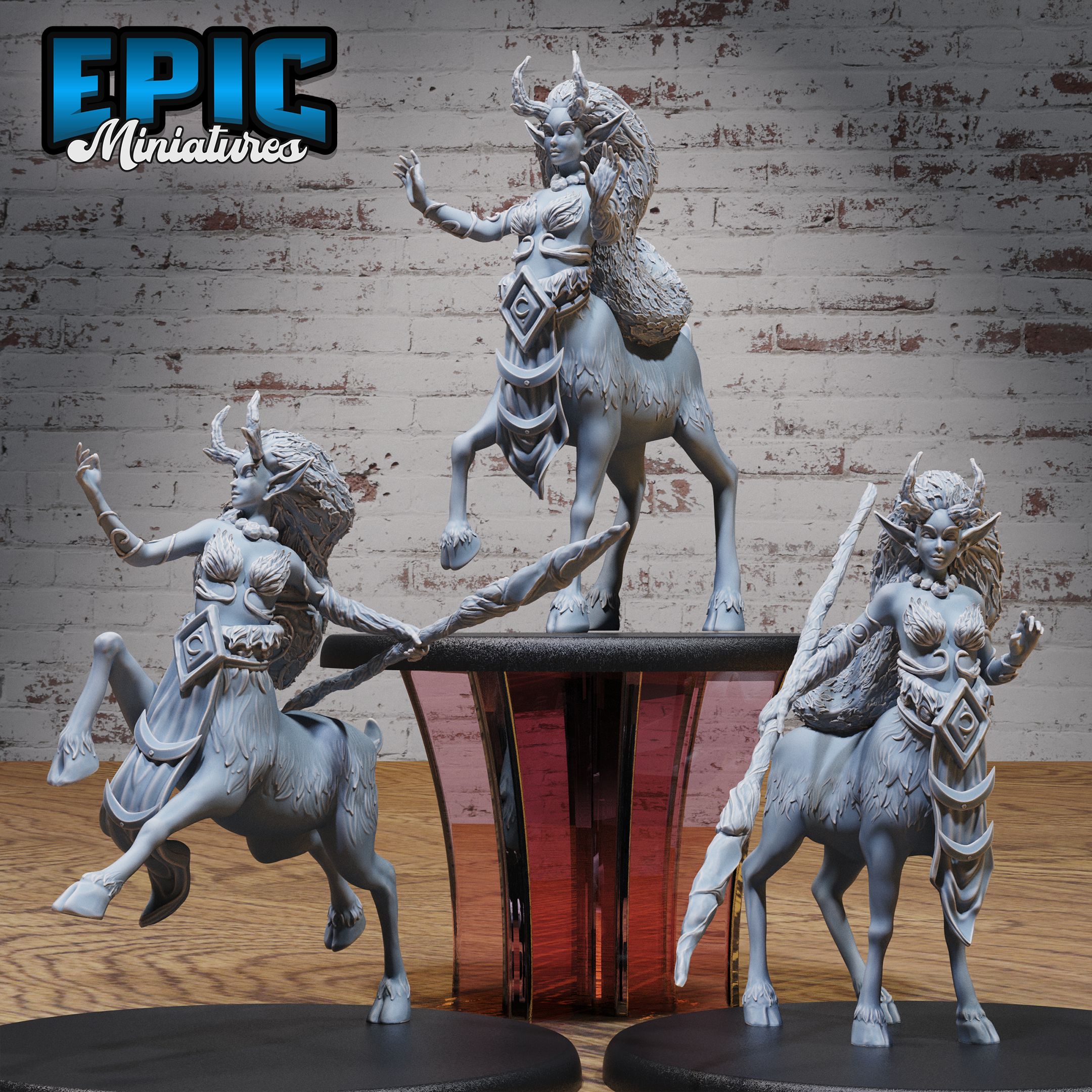 Faun Druid Set / Goat Human Hybrid / Centaur Warrior / Horned Fable Monster / Magic Forest Creature / Woodland Beast / Nature Spirit / Fantasy Fighter Encounter